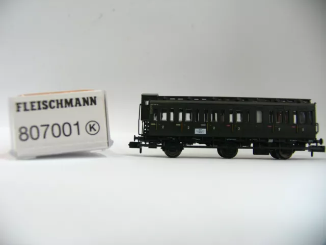 Fleischmann N 807001 3-achs Personenwagen / Abteilwagen DB mit Brhs OVP (S740)