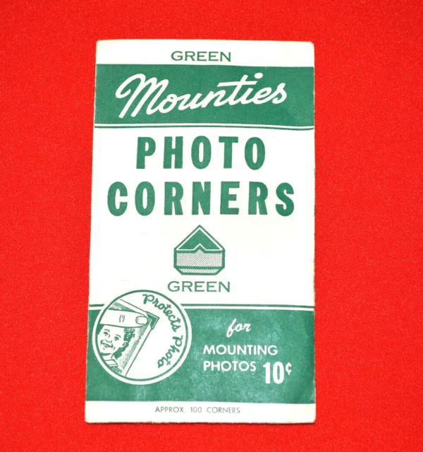 Paquete de 100 piezas de esquinas de montaje de fotos Mounties verde hecho en EE. UU. True de colección