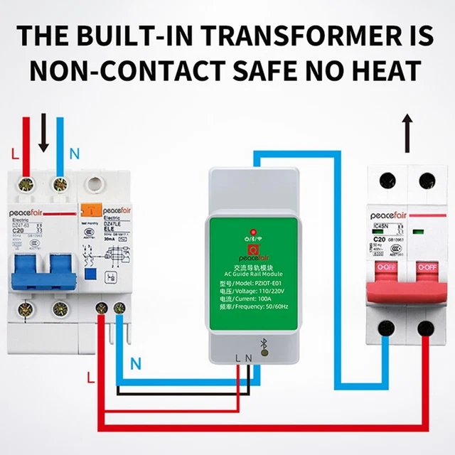 CONTATORE ENERGIA ELETTRICA MONOFASE 230V - Misuratore Consumi Din Rail Per Casa