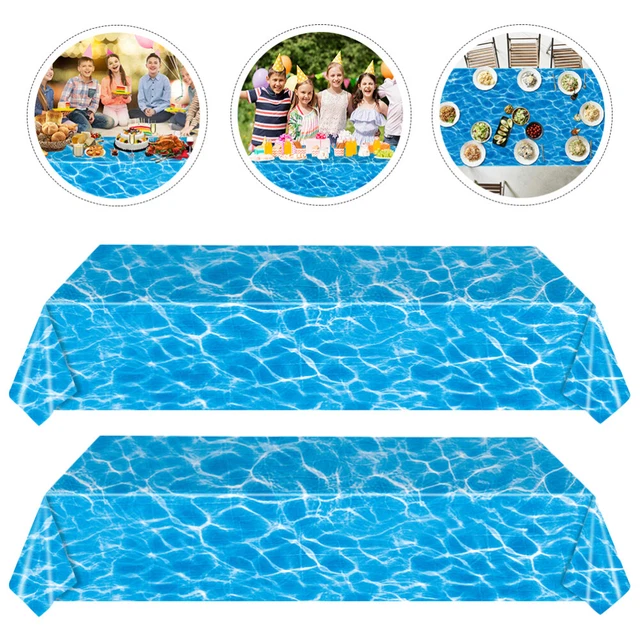 2 un. mantel patrón de agua ola corredor mesa azul cielo cena fiesta