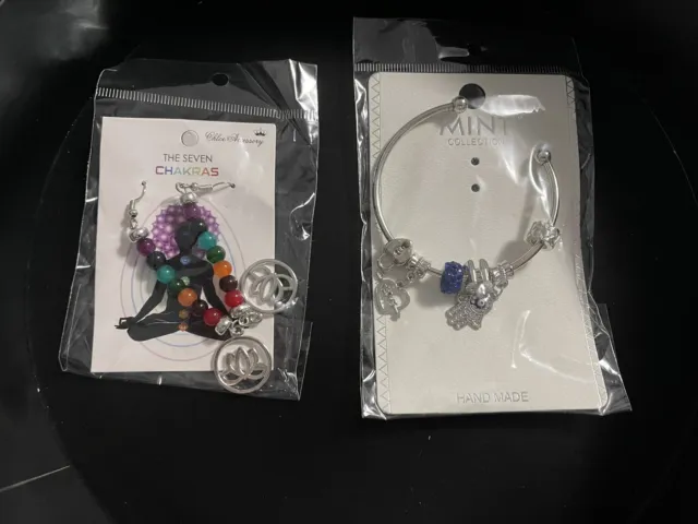 Chloe accessories earrings dangle drop the seven chakras and mint cuff bracelet