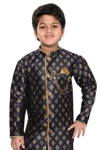 BOYS wedding Sherwani Suit partywear dusky Navyblue Indian blazer jacket EID2023