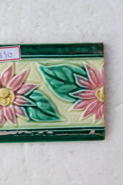 Old Circa 1930 Vintage Artdeco Ceramic Tile Border Made In Japan NH4390 5