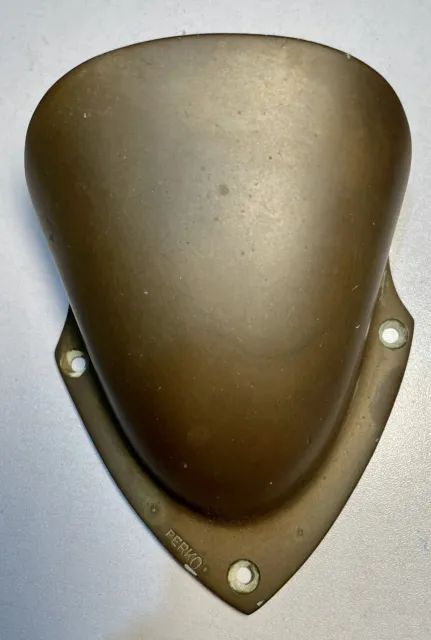 Antique Solid Brass Signed Perko Marine Air Scoop Ventilator 5.75" By 2" See Pic