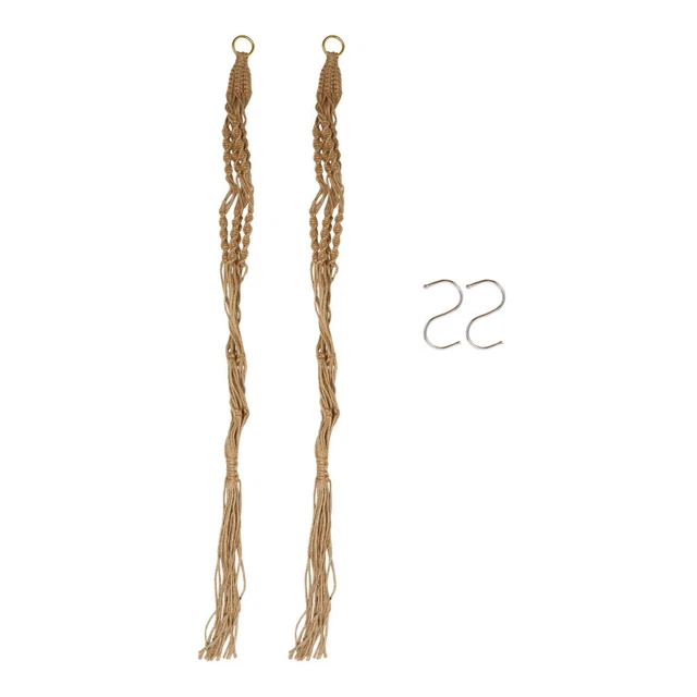 2Pcs Indoor Outdoor Hängen Pflanzer Korbhalter Jute Seil mit 2Pcs Haken
