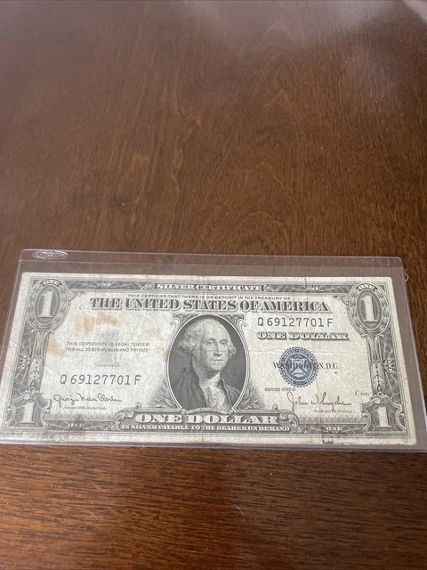 ✔ One 1935  D Blue Seal $1 Dollar Silver Certificate Old US One Dollar Bill