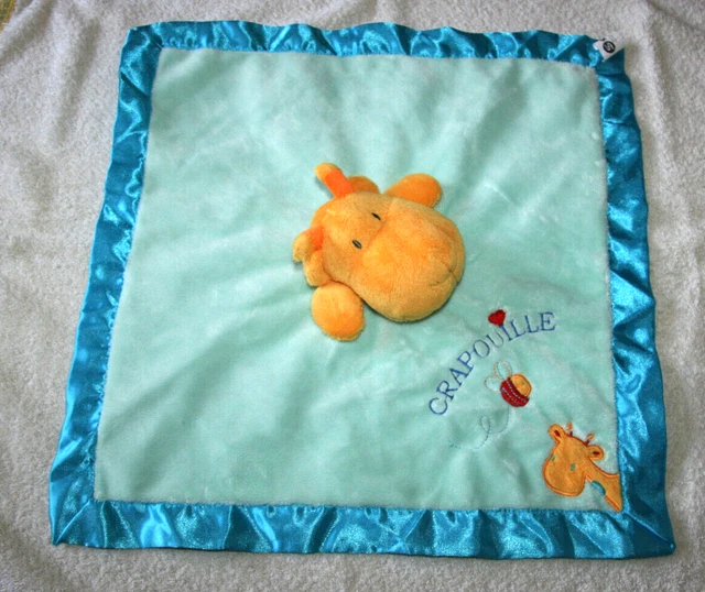 Sandy Doudou Girafe Plat Vert Bleu Crapouille Coeur Abeille Girafe Brodes