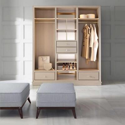 Armario abierto dormitorio armario muebles transitables armario madera beige