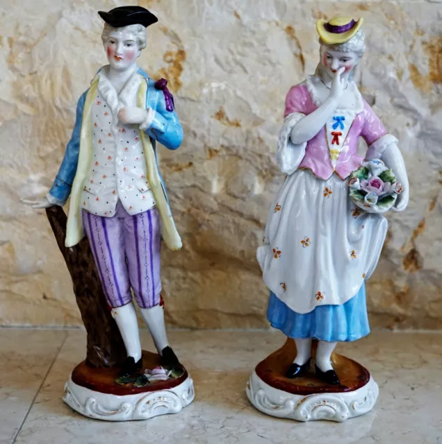 19th Century Pair of Hand-Crafted German PORCELAIN FIGURES from PM&M Sitzendorf