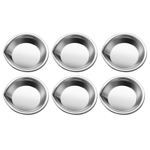 6 Pcs Stainless Steel Pour Mouth Palette Child Paint Mixing Tray