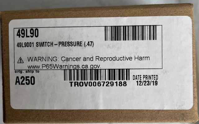 OEM Lennox 49L90 - Replacement Furnace Pressure Switch 0.47" wc