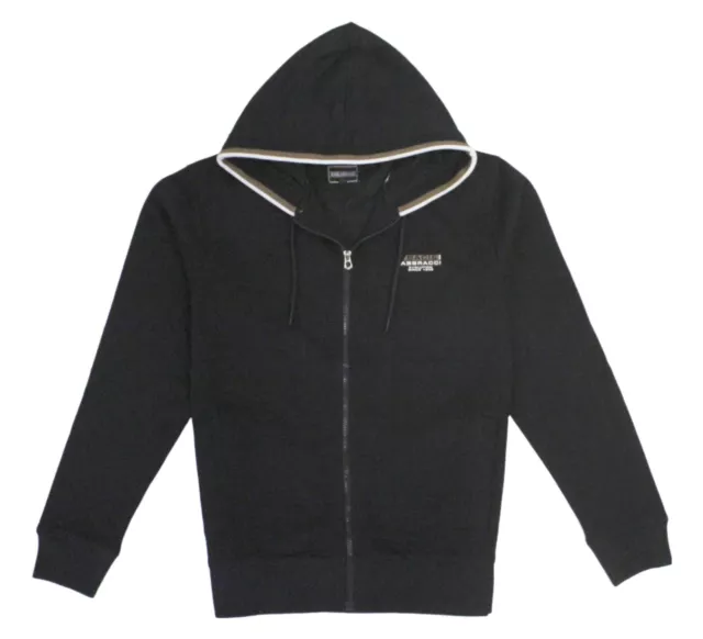 felpa con cappuccio e zip uomo BACI & ABBRACCI Interno Garzato Tasche Logo 36144