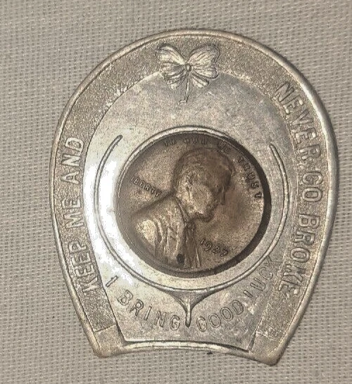 Keep Me And Never Go Broke 1923 Penny Horseshoe Bring Good Luck.