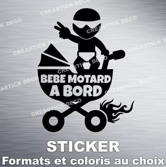 Sticker BEBE MOTARD A BORD Autocollant carrosserie Formats et coloris au choix