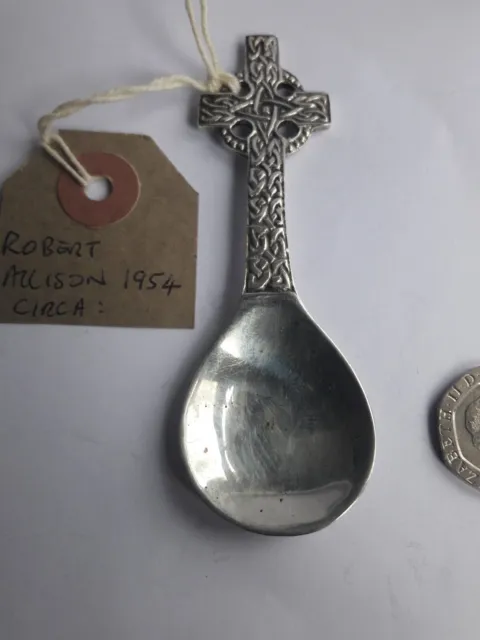 Robert Allison Scottish silver Caddy Spoon circa 1954.