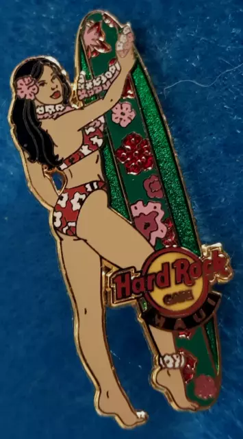 MAUI HAWAII 2008 SURFBOARD GIRL SERIES HIBISCUS FLOWERS Hard Rock Cafe PIN LE