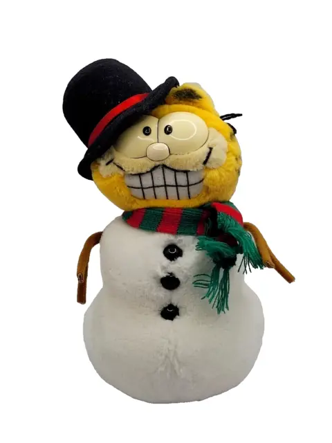 GARFIELD SNOWMAN with hat & scarf 10"PLUSH SOFT TOY TEDDY DAKIN VINTAGE 78/81