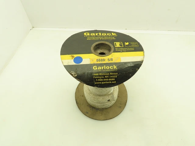 Garlock PTFE Yarn Compression Packing Lattice Braid Filament 5/8" 5889 Type 10'