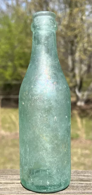 Purity Beverage Company Green Soda Glass Bottle Danville VA RARE VTG HTF Antique