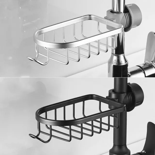 Minimalist Faucet Rack with Invisible Storage Hook Space Aluminum Material