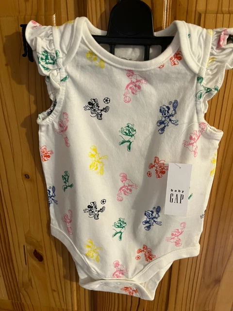 Body Baby Gap Minnie 100% cotone biologico nuovo 6-12 mesi bambine | 2023~