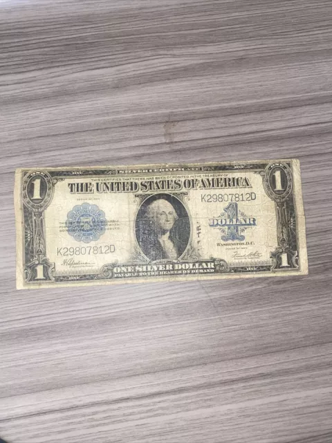 1923 $1 Large Size Silver Certificate "Speelmas/White" signitures
