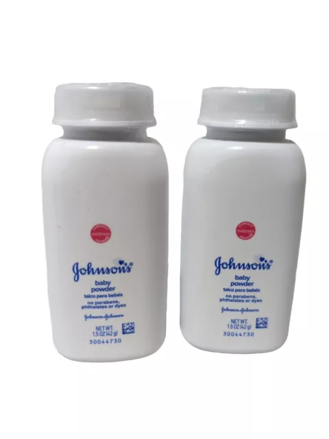 2 X Johnson's Baby Powder with Talc 1.5 oz Each Travel Size New Sealed