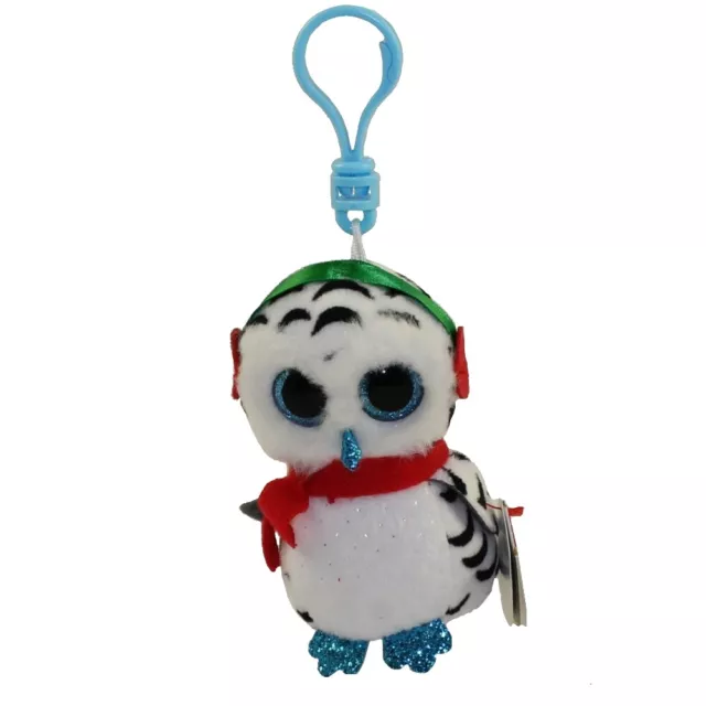 TY Beanie Boos - NESTER the Owl (Glitter Eyes) (Plastic Key Clip) -MWMTs Boo Toy