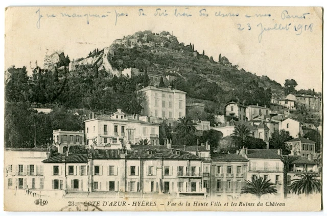 CPA 83 Var Hyères View of the Upper Town and Castle Ruins