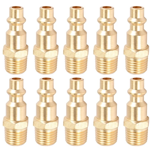 Adaptateur Filetage Mâle 1/4 BSPT à Femelle 1/4 NPT - Laiton, Pour Manomètre, Tuyauterie Industrielle Eau/gaz/huile - 10
