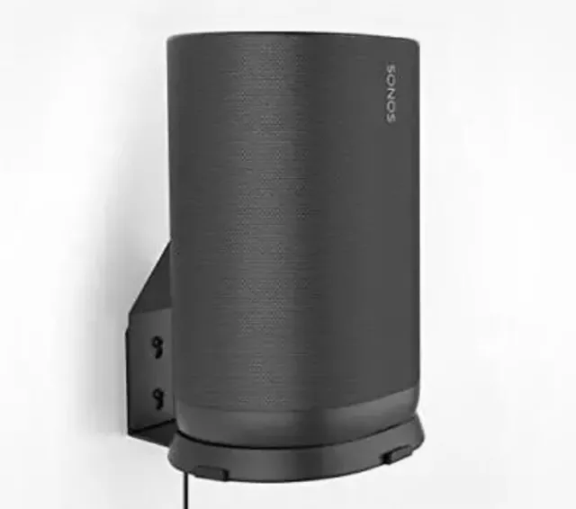 Wall Mount for SONOS Move, Indoor or Outdoor- Black - Accommodates Charging Base