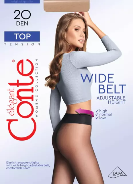 Conte Top 20 Den - Classic Women's Tights Sheer to Waist T-top Low Waist 8С-29СП