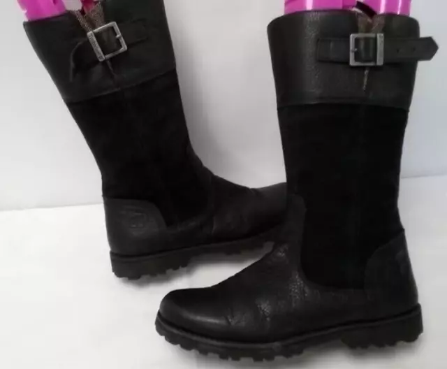 WOMEN'S TIMBERLAND BLACK Leather/Suede Mid Calf Boots Size:UK 5 ...