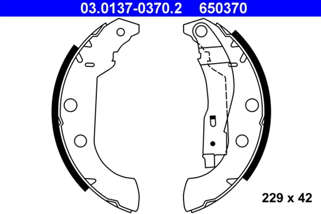 Kit ganasce freno ATE 03.0137-0370.2 per PEUGEOT N3 7E 306 XSARA N2 N5 7A 7C 7D ZX