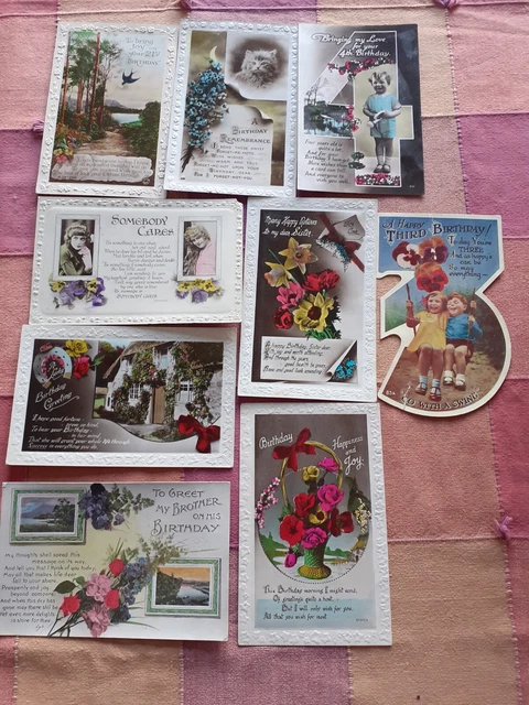 Vintage Birthday Cards Job Lot
