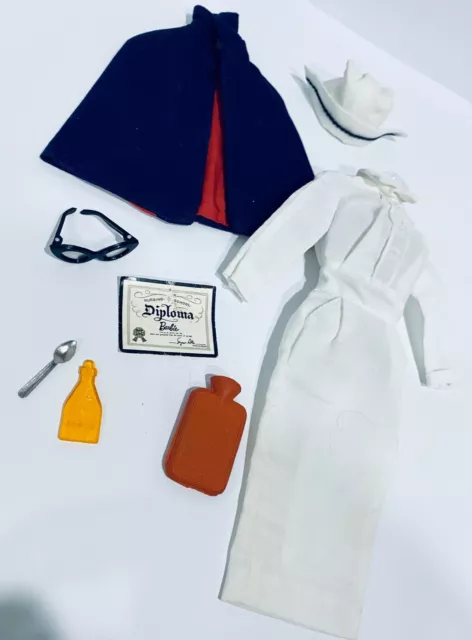 Vintage Barbie Doll 1960s Clothes Complete Registered Nurse #991 EUC