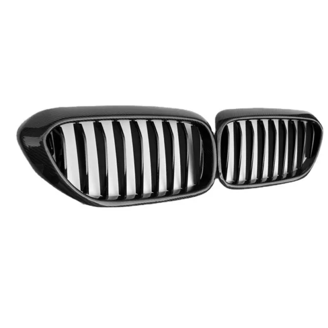 Double Line Matte Black Front Center Grille For 2017-2022 BMW 5 Series G30