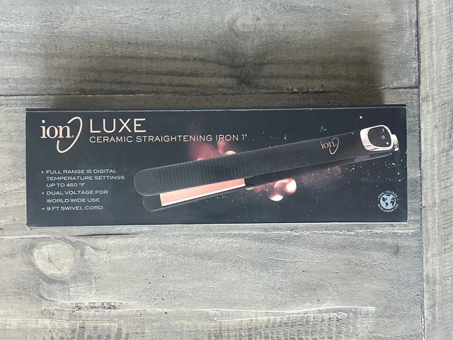 Hierro alisador de cerámica Ion Luxe 1" hasta 450 ° F - 15 temperaturas digitales (caja abierta)