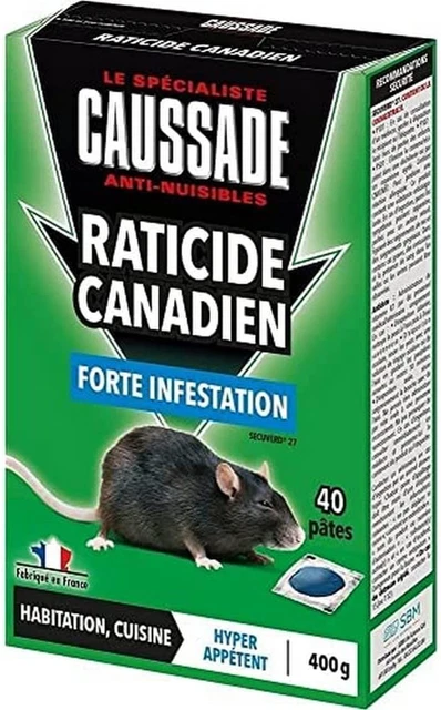 400 Raticide Canadien Forte Infestation Appât Prêt À L'Emploi Nourriture Pour Pe