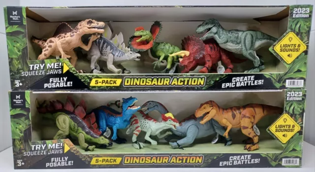 Members Mark Dinosaur 5 Pack #1 And #2 Talking Lights And Sound 2023 Edition.