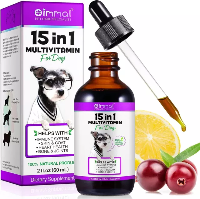 15 in 1 Multi-Vitamin Drops For Dogs, Heart, Skin, Joints and Immunity  60ml