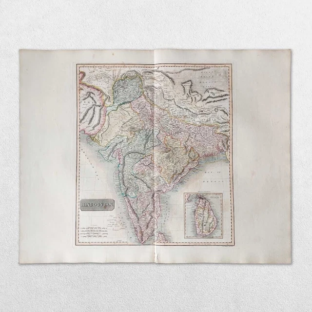Antique 19Th Century World Atlas Map John Thomson 1814 Asia India Hindustan