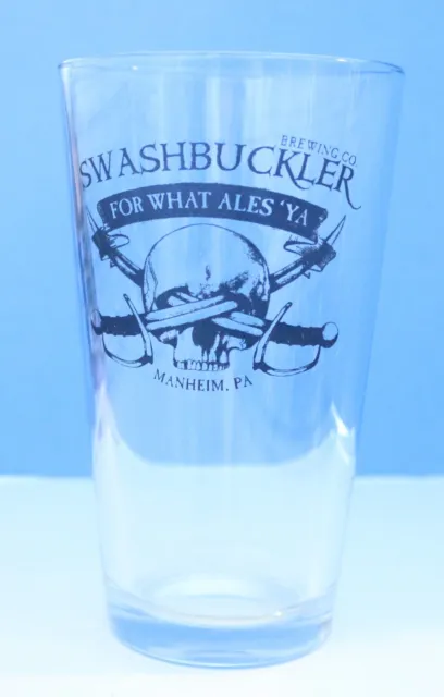 Vintage - SwashBuckler Brewing Co. Manheim, Pa. - Beer-Ale Glass  6 inches