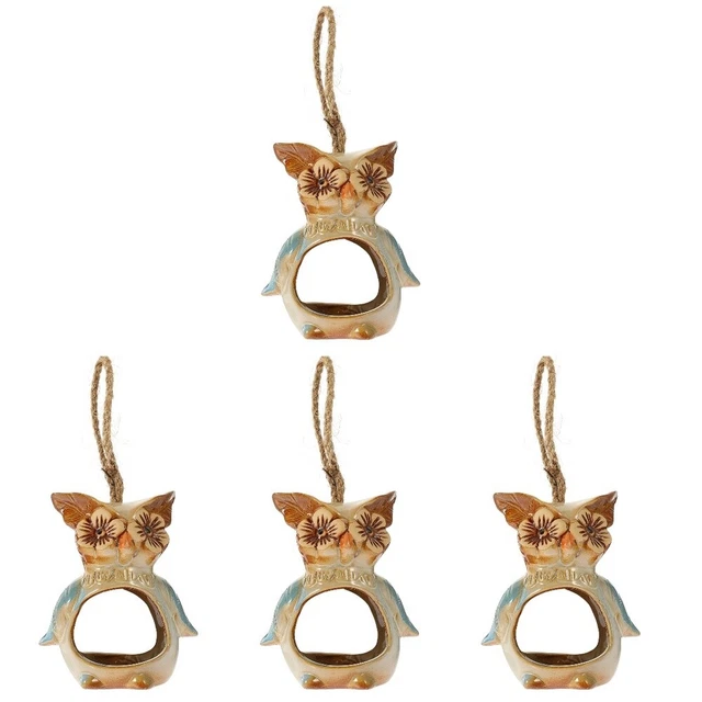4x Tiny Eule Ornamente Eule Sukkulenten Töpfe Tiny Porzellan Pflanzer