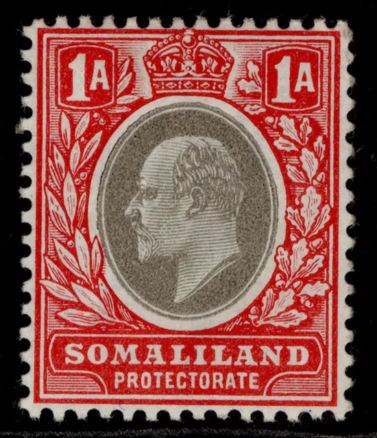 SOMALILAND PROTECTORATE EDVII SG33, 1a grey-black & red, M MINT. Cat £19.