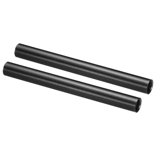 6" 15mm Rod Camera Rods M12 Thread Aluminum Alloy for Rail Support System, 2pcs