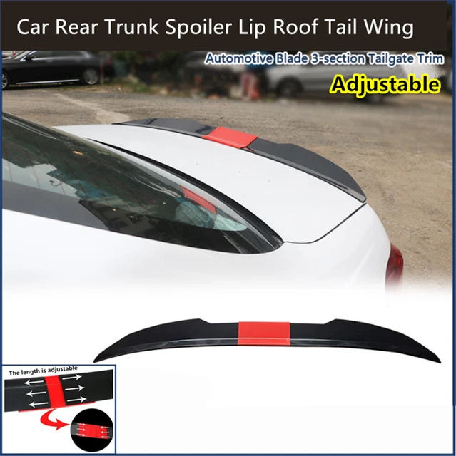 Turnwald Rear Spoiler Sticker UNIVERSAL ADJUSTABLE CAR Rear Trunk Spoiler Lip Roof Tail Wing Glossy ...