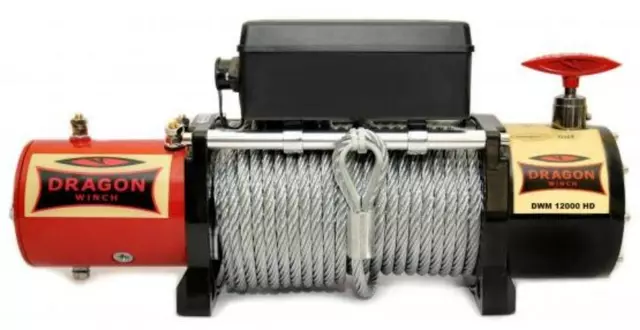 DRAGON WINCH Winde DWM 12000 HD 12V 537mm 159mm 243mm Stahl 42kg für Off-road