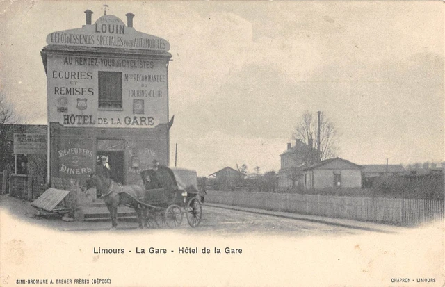 Cpa 91 Limours / La Gare / Hotel De La Gare / Maison Louin / Au Rendez Vous Des