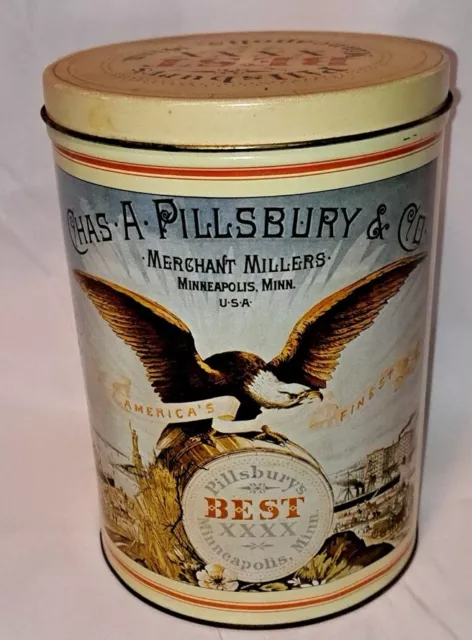 Vintage Pillsbury's Best Flour Canister Tin Eagle America's Finest MN 1982